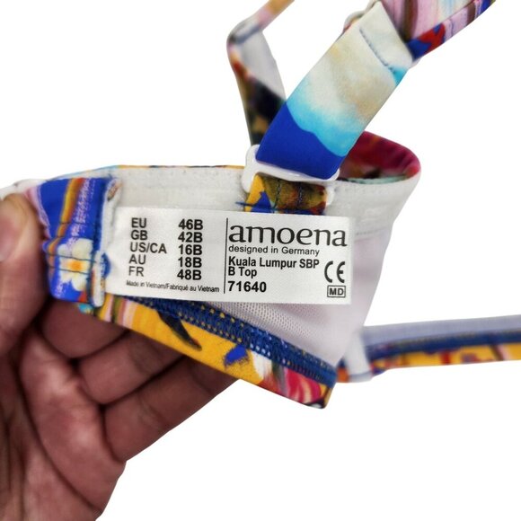 Amoena Womens Floral Underwire Bikini Top With Adjustable Straps - Size 18 US/CA - Picture 7 of 11